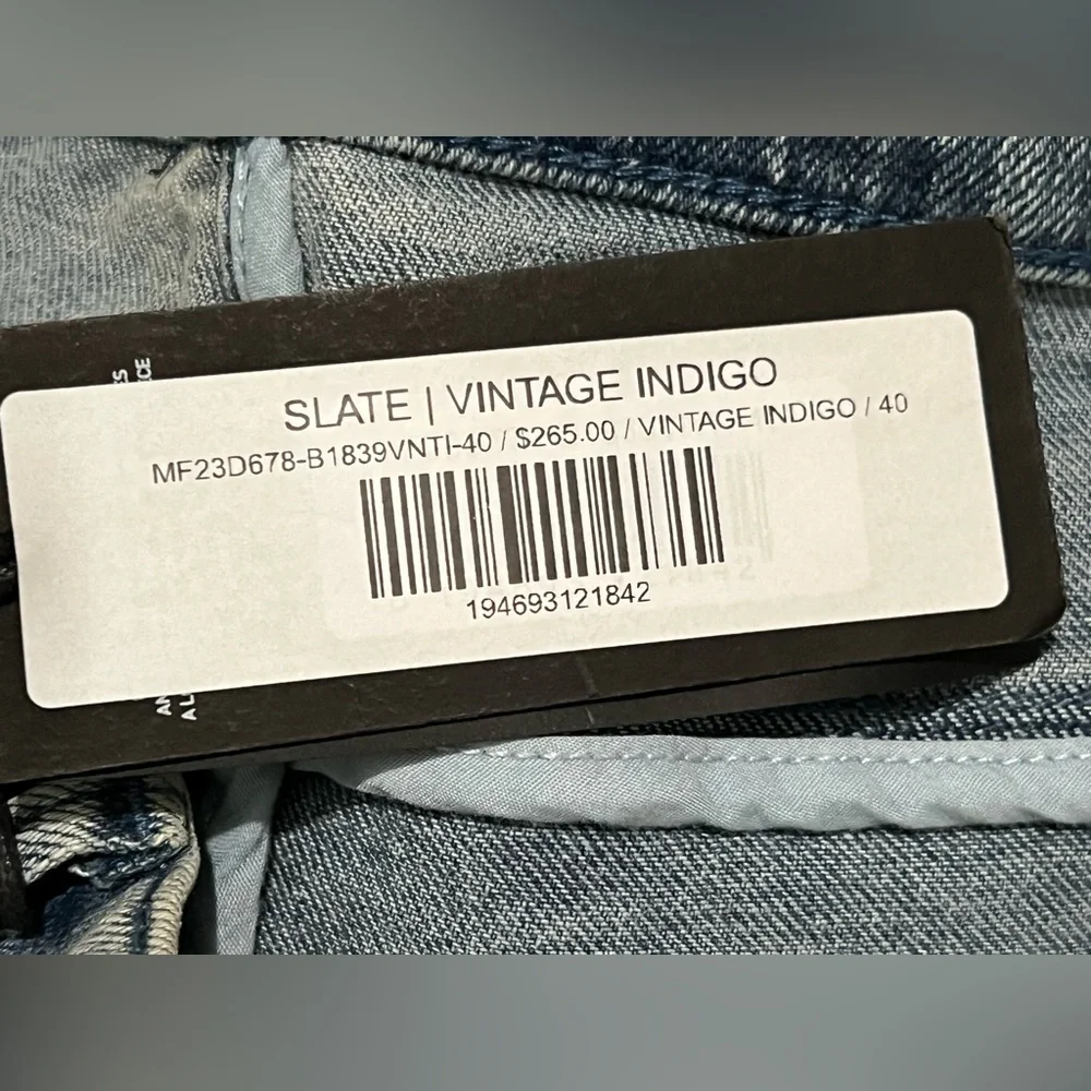 RtA men's slate cargo straight leg jeans vintage indigo pants blue denim size 40